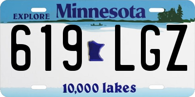MN license plate 619LGZ