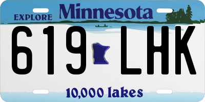 MN license plate 619LHK