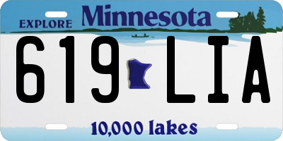 MN license plate 619LIA