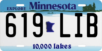 MN license plate 619LIB