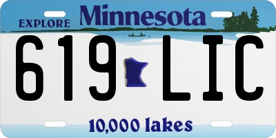 MN license plate 619LIC
