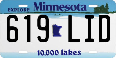 MN license plate 619LID