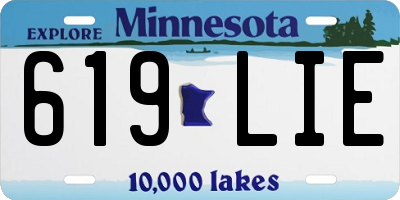 MN license plate 619LIE