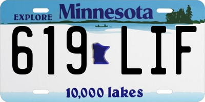 MN license plate 619LIF