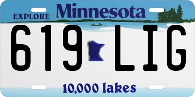 MN license plate 619LIG