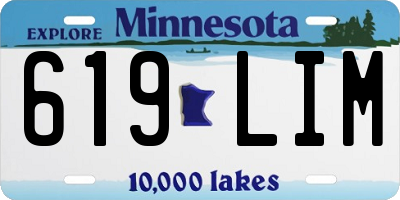 MN license plate 619LIM