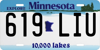 MN license plate 619LIU