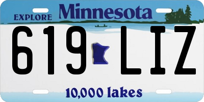 MN license plate 619LIZ
