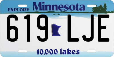 MN license plate 619LJE