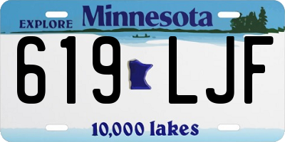 MN license plate 619LJF