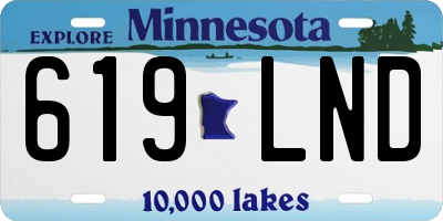 MN license plate 619LND