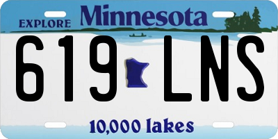 MN license plate 619LNS