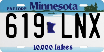 MN license plate 619LNX