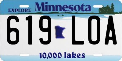 MN license plate 619LOA