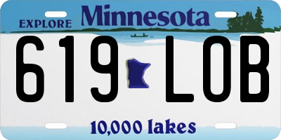 MN license plate 619LOB