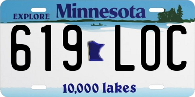 MN license plate 619LOC