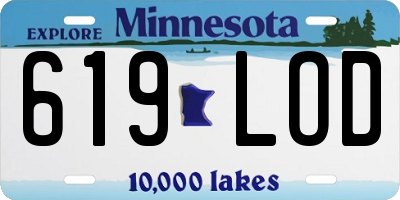 MN license plate 619LOD