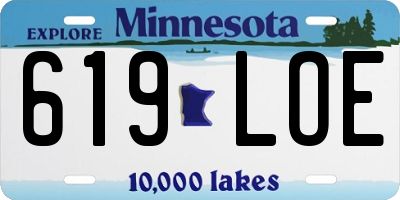 MN license plate 619LOE