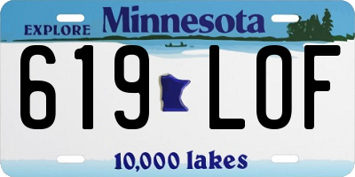 MN license plate 619LOF
