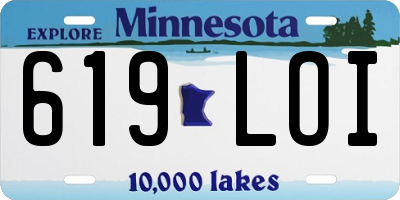 MN license plate 619LOI