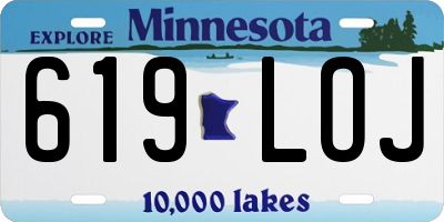 MN license plate 619LOJ