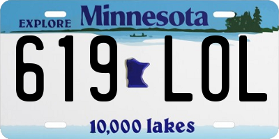 MN license plate 619LOL