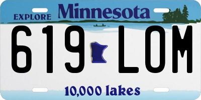MN license plate 619LOM
