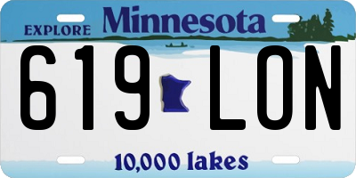 MN license plate 619LON