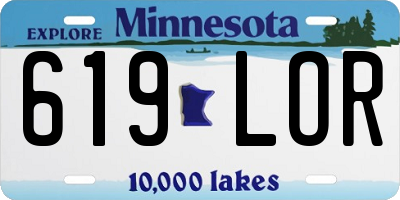 MN license plate 619LOR