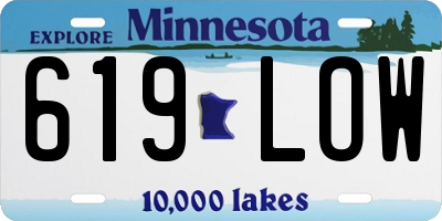 MN license plate 619LOW