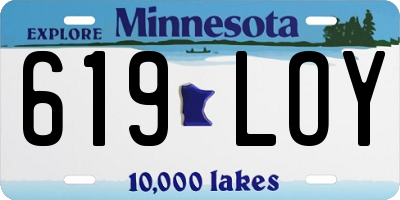MN license plate 619LOY