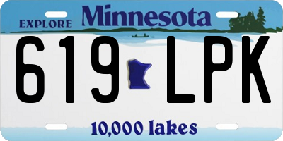 MN license plate 619LPK