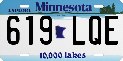 MN license plate 619LQE