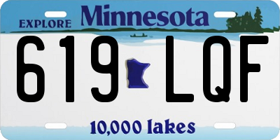 MN license plate 619LQF