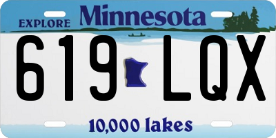 MN license plate 619LQX