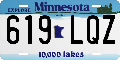 MN license plate 619LQZ
