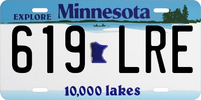MN license plate 619LRE