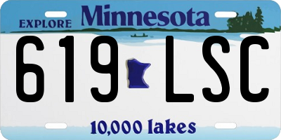 MN license plate 619LSC