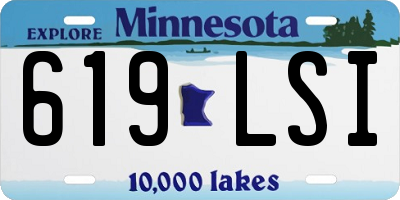 MN license plate 619LSI