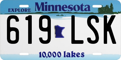 MN license plate 619LSK
