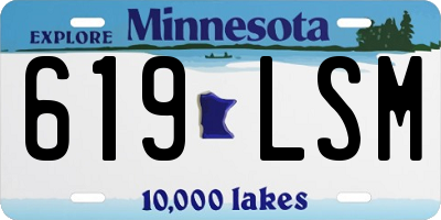 MN license plate 619LSM