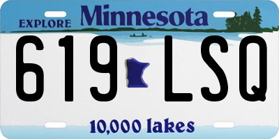 MN license plate 619LSQ
