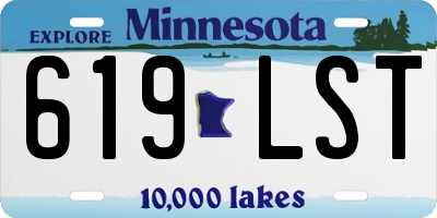 MN license plate 619LST