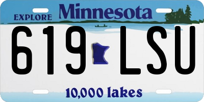 MN license plate 619LSU