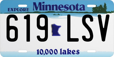 MN license plate 619LSV
