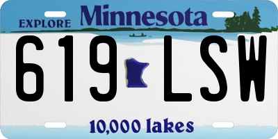MN license plate 619LSW