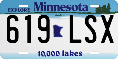 MN license plate 619LSX