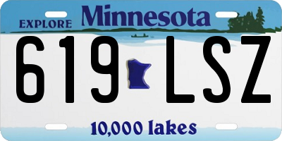 MN license plate 619LSZ