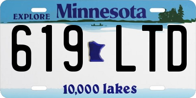 MN license plate 619LTD