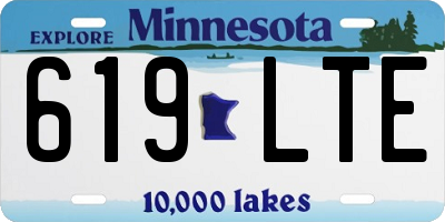 MN license plate 619LTE